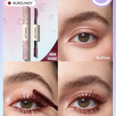 ریمل ضد آب دو سر شیگلم قرمز سری All-In-One مدل WATERPROOF Brygundy