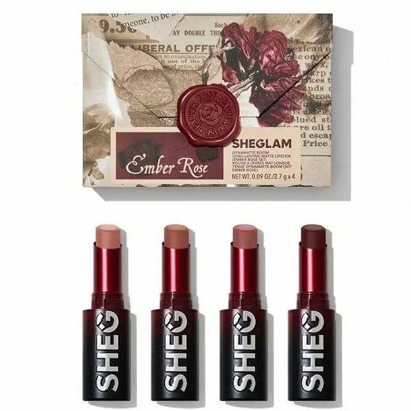پک رژ لب جامد مات شیگلم Sheglam مدل Ember Rose Set