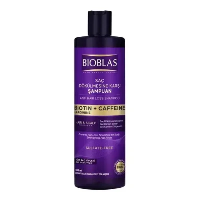 شامپو بدون سولفات بیوبلاس ضد ریزش حاوی بیوتین و کافئین